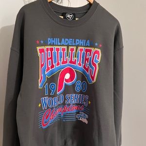 47 Brand Grey Phillies Crewneck